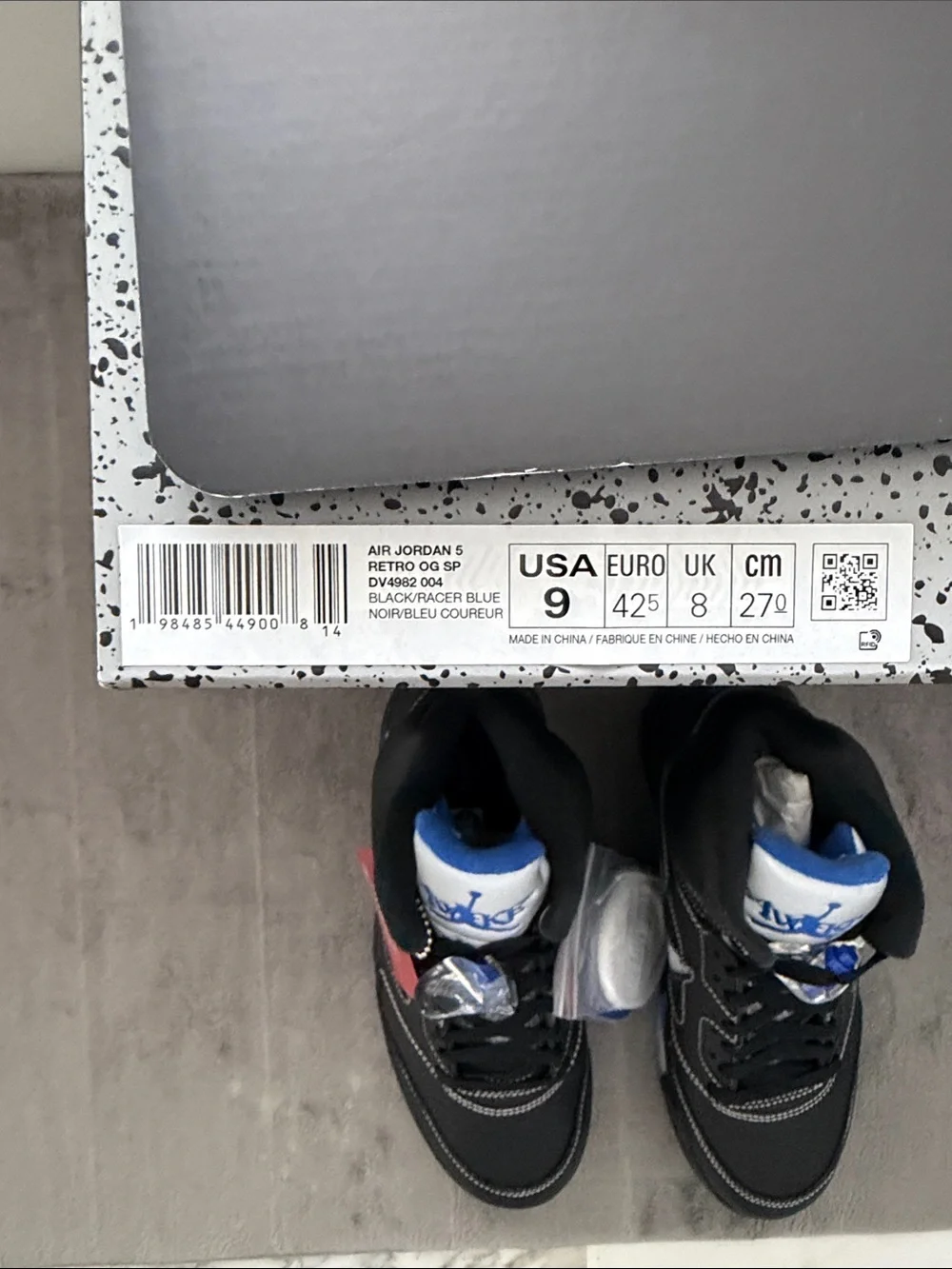 Nike Black and Blue Air Jordan V by Awake NY